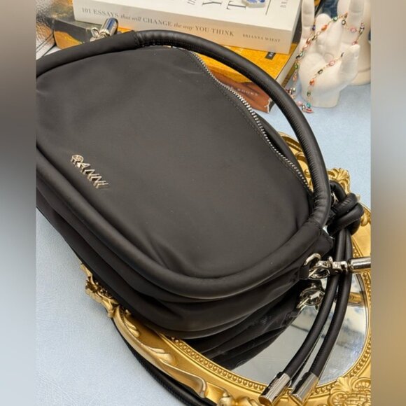 🆕 GANNI 🧿 NWOT Mini Knot Recycled Tech Top Handle Bag, Black - Picture 14 of 14